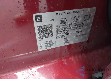 2018 GMC Yukon Slt from USA, damaged, VIN 1GKS1BKC4JR320237